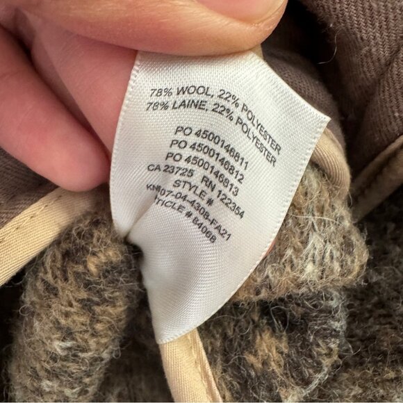 Wilfred Free Brown Plaid Wool Blend Shacket Jacket Size Small Cozy Fall - Picture 6 of 13